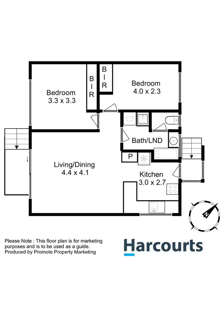 Floorplan of Homely unit listing, 2/1 Longley Court, Glenorchy TAS 7010