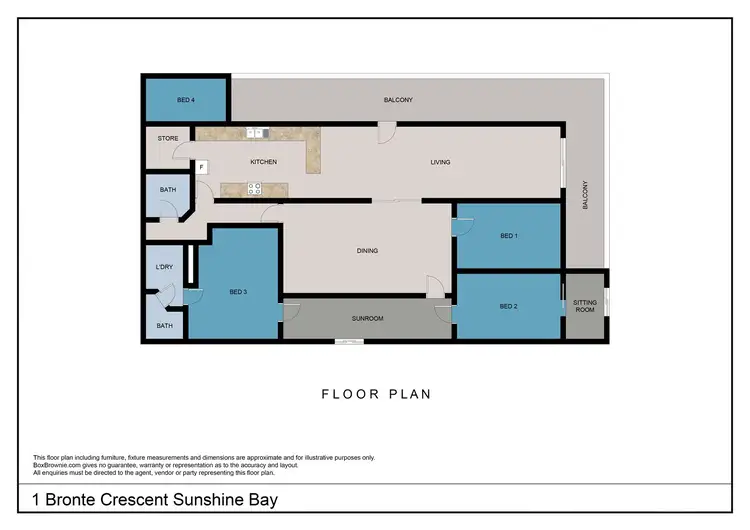 Floorplan of Homely house listing, 1 Bronte Crescent, Sunshine Bay NSW 2536