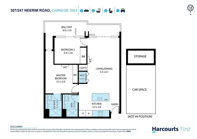 Floorplan of Homely apartment listing, 307/247 Neerim Road, Carnegie VIC 3163