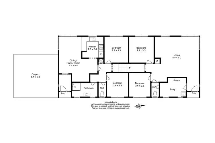 Floorplan of Homely unit listing, 1, 2/2 Gray Street, Upper Burnie TAS 7320