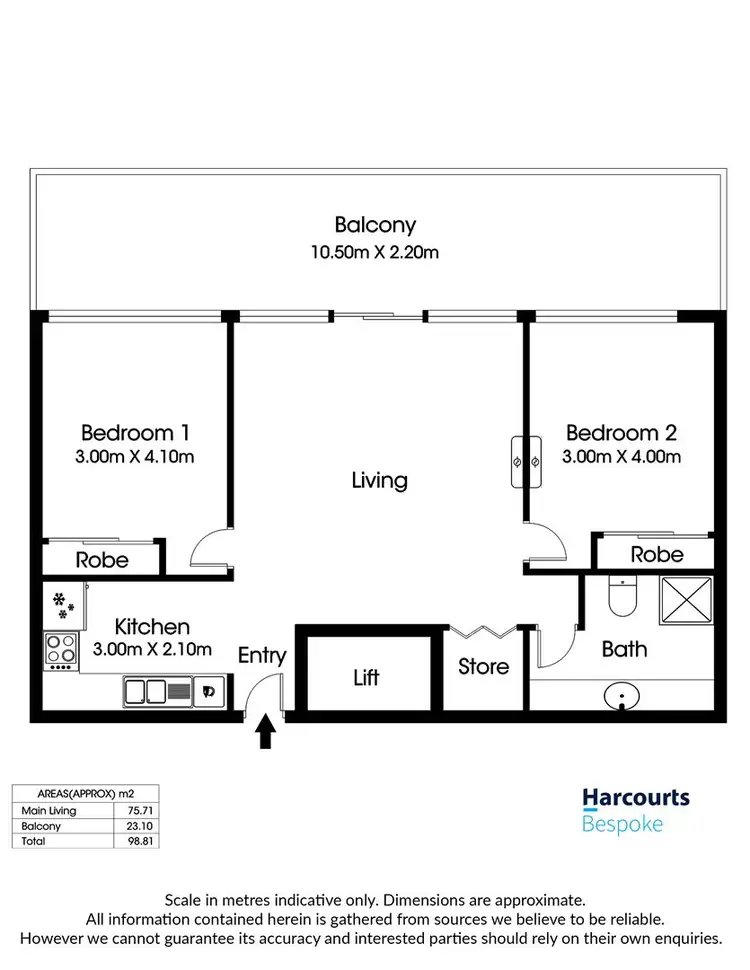 Floorplan of Homely apartment listing, S2/18-28 Main Street, Mawson Lakes SA 5095
