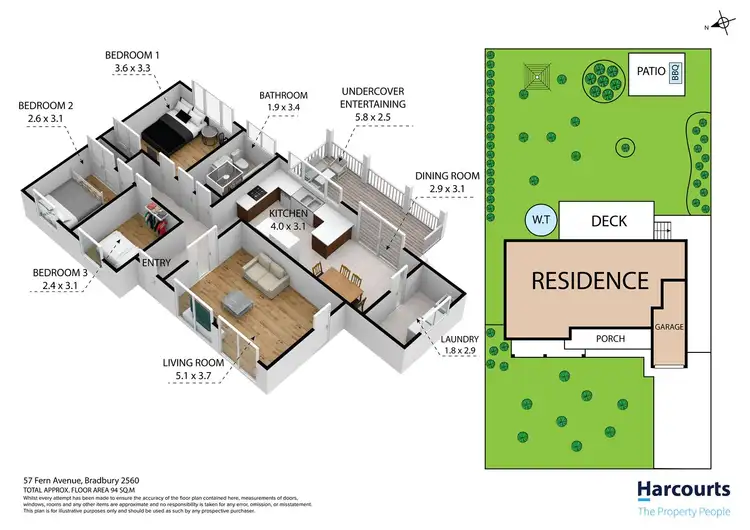 Floorplan of Homely house listing, 57 Fern Avenue, Bradbury NSW 2560