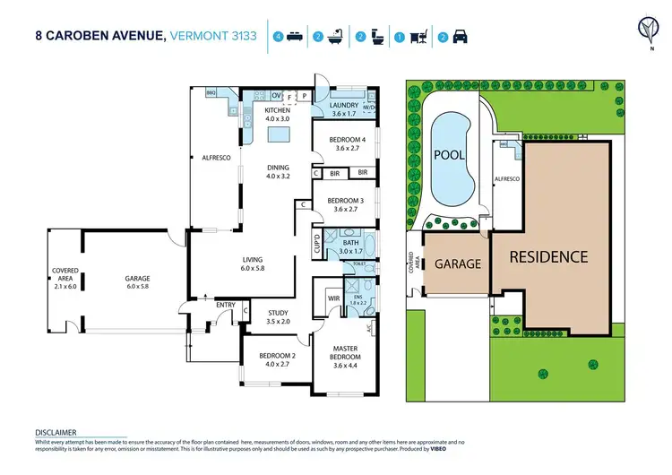 Floorplan of Homely house listing, 8 Caroben Avenue, Vermont VIC 3133