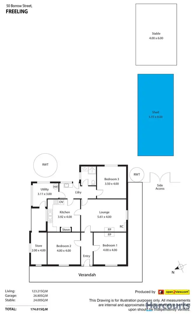 Floorplan of Homely house listing, 50 Borrow Street, Freeling SA 5372