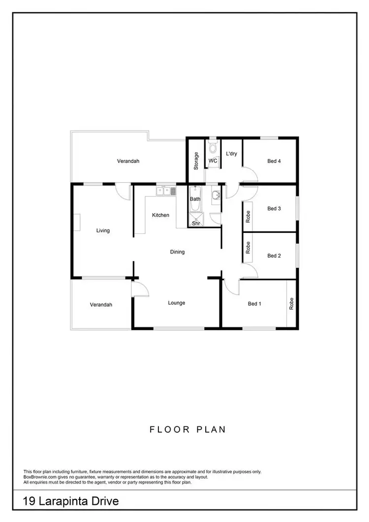 Floorplan of Homely house listing, 19 Larapinta Drive, Gillen NT 870