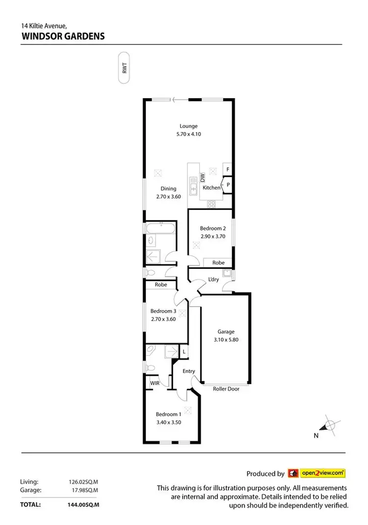 Floorplan of Homely house listing, 14 Kiltie Avenue, Windsor Gardens SA 5087