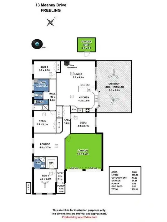 Floorplan of Homely house listing, 13 Meaney Drive, Freeling SA 5372