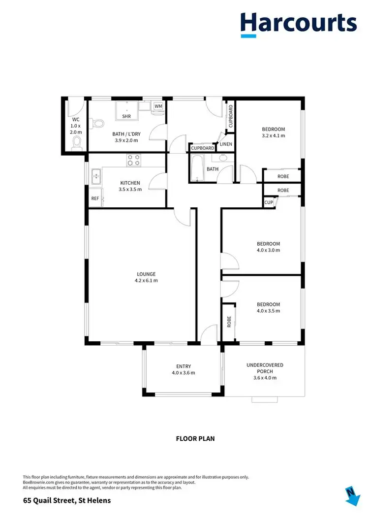 Floorplan of Homely house listing, 65 Quail Street, St Helens TAS 7216