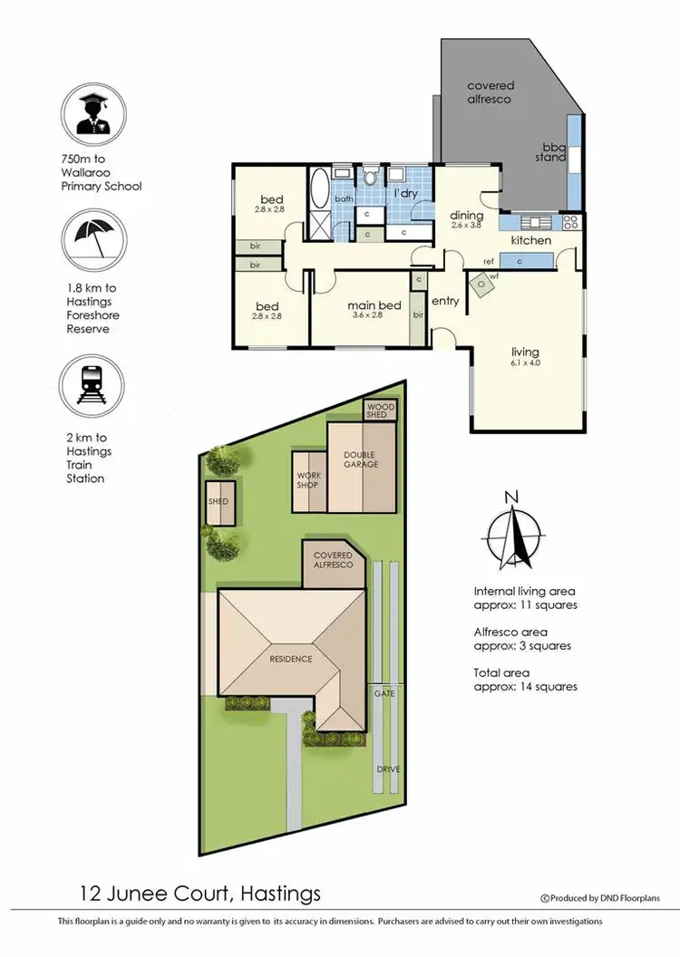 Floorplan of Homely house listing, 12 Junee Court, Hastings VIC 3915