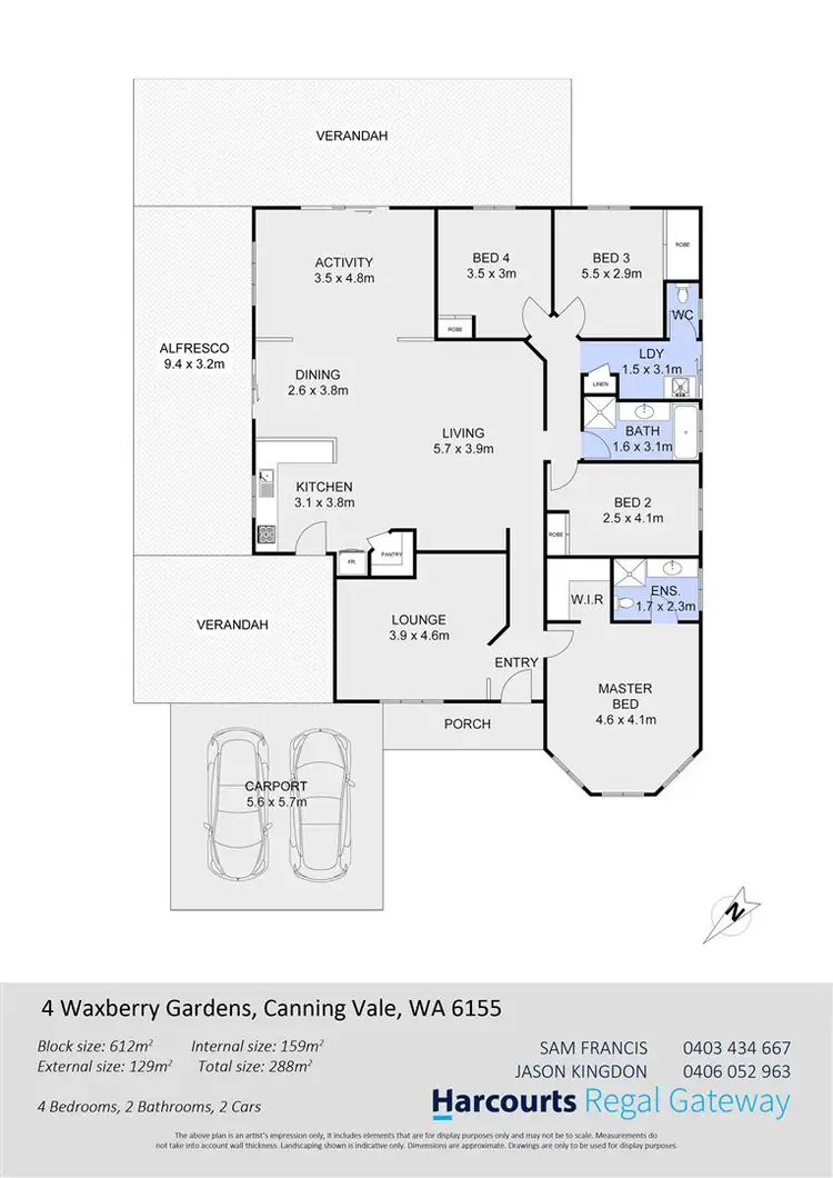 Floorplan of Homely house listing, 4 Waxberry Gardens, Canning Vale WA 6155