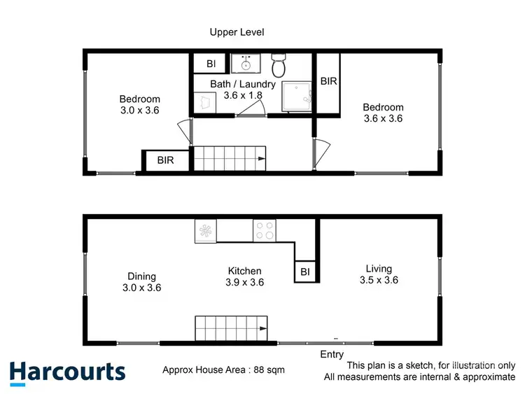 Floorplan of Homely townhouse listing, 1/197 Strickland Avenue, South Hobart TAS 7004