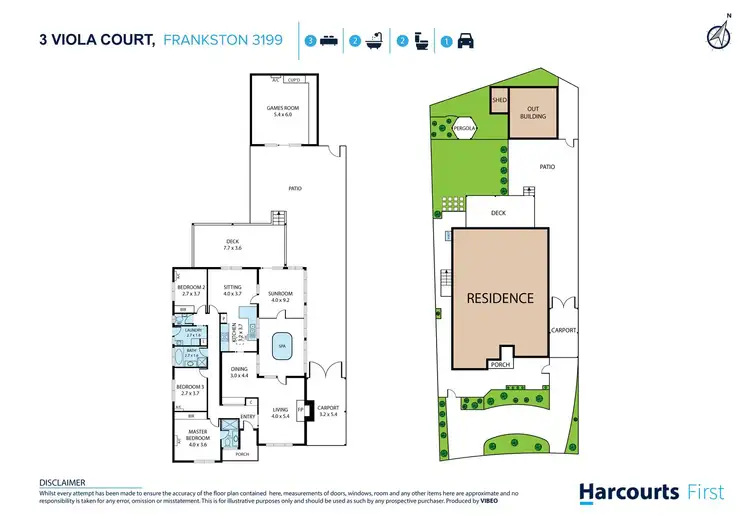 Floorplan of Homely house listing, 3 Viola Court, Frankston VIC 3199