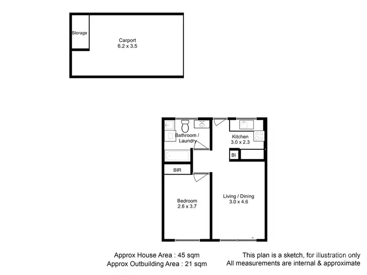 Floorplan of Homely unit listing, 6/9 Lower River Street, Bellerive TAS 7018