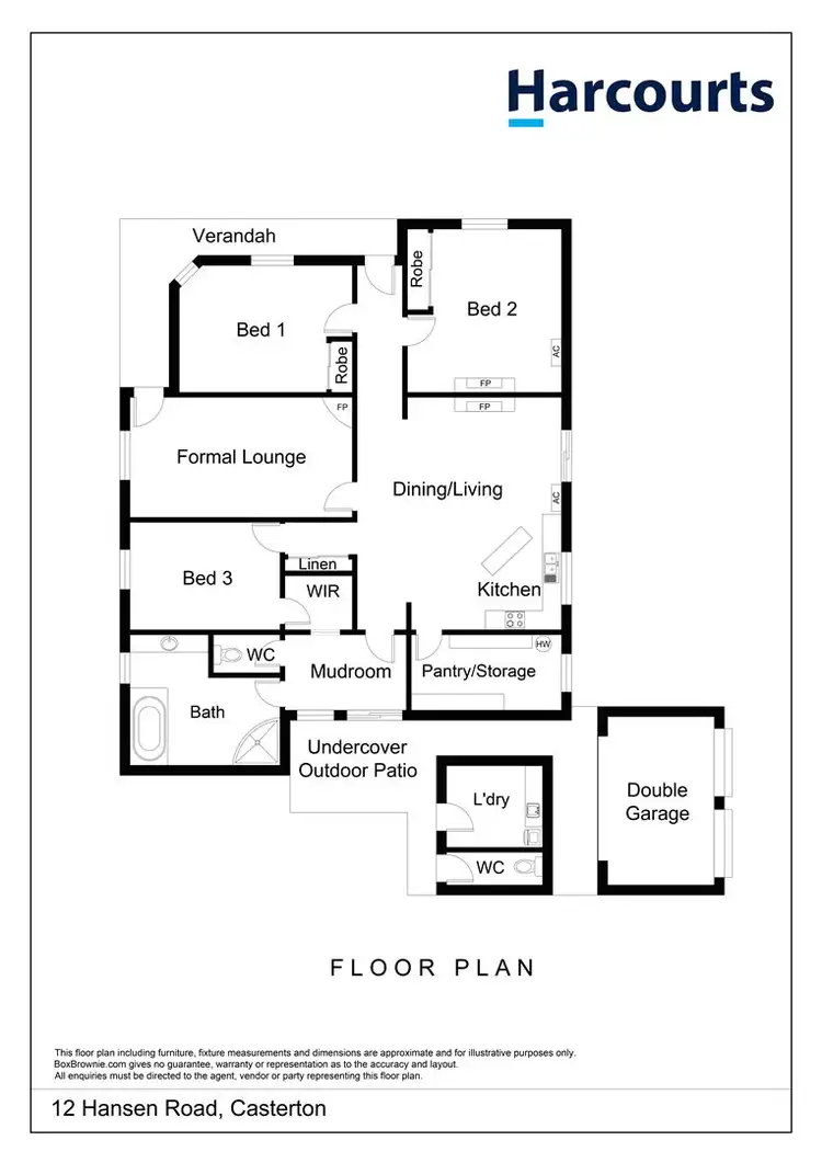 Floorplan of Homely house listing, 12 Hansen Road, Casterton VIC 3311