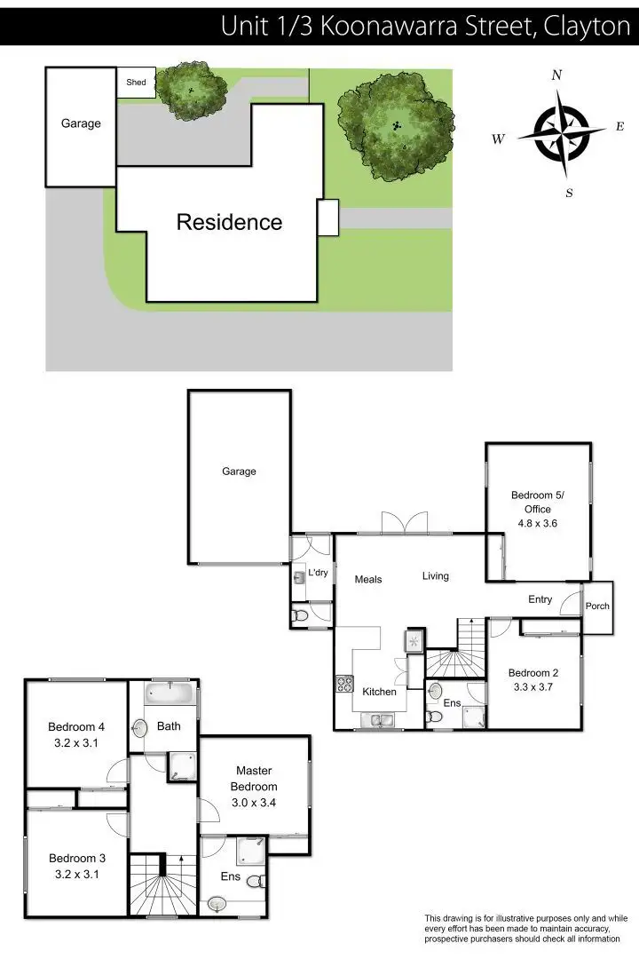 Floorplan of Homely townhouse listing, 1/3 Koonawarra Street, Clayton VIC 3168