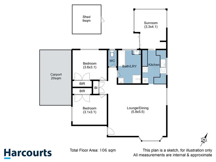 Floorplan of Homely unit listing, 2/2 Pera Court, Howrah TAS 7018