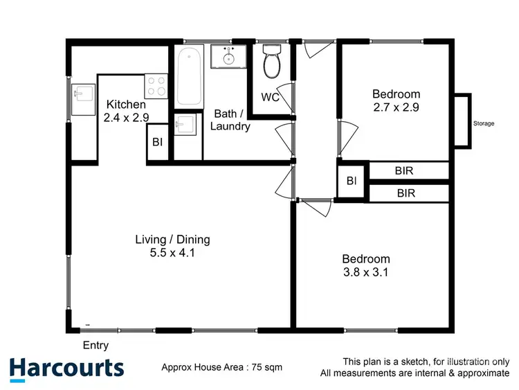 Floorplan of Homely unit listing, 1/480 Nelson Road, Mount Nelson TAS 7007