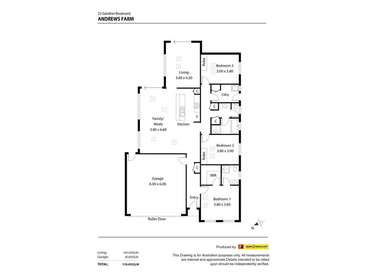 Floorplan of Homely house listing, 23 Gairdner Boulevard, Andrews Farm SA 5114