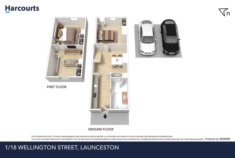 Floorplan of Homely townhouse listing, 1/18 Wellington Street, Launceston TAS 7250