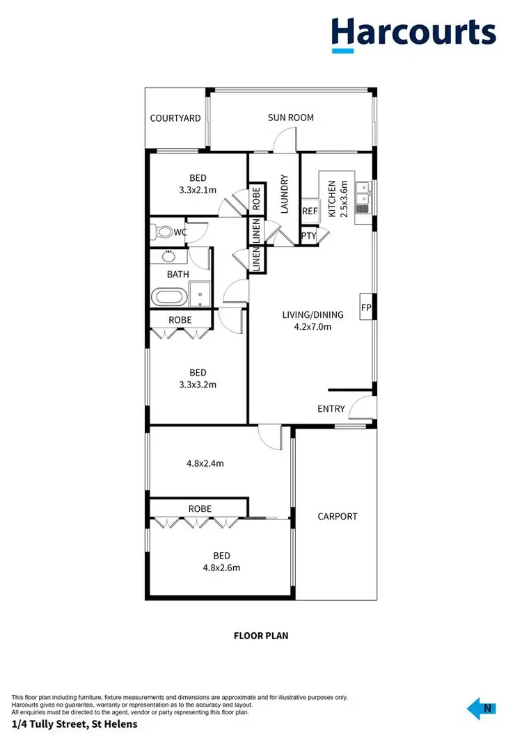 Floorplan of Homely villa listing, 1/4 Tully Street, St Helens TAS 7216