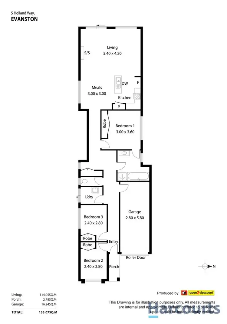 Floorplan of Homely house listing, 5 Holland Way, Evanston SA 5116