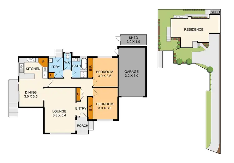 Floorplan of Homely unit listing, 2/72 Chute Street, Mordialloc VIC 3195