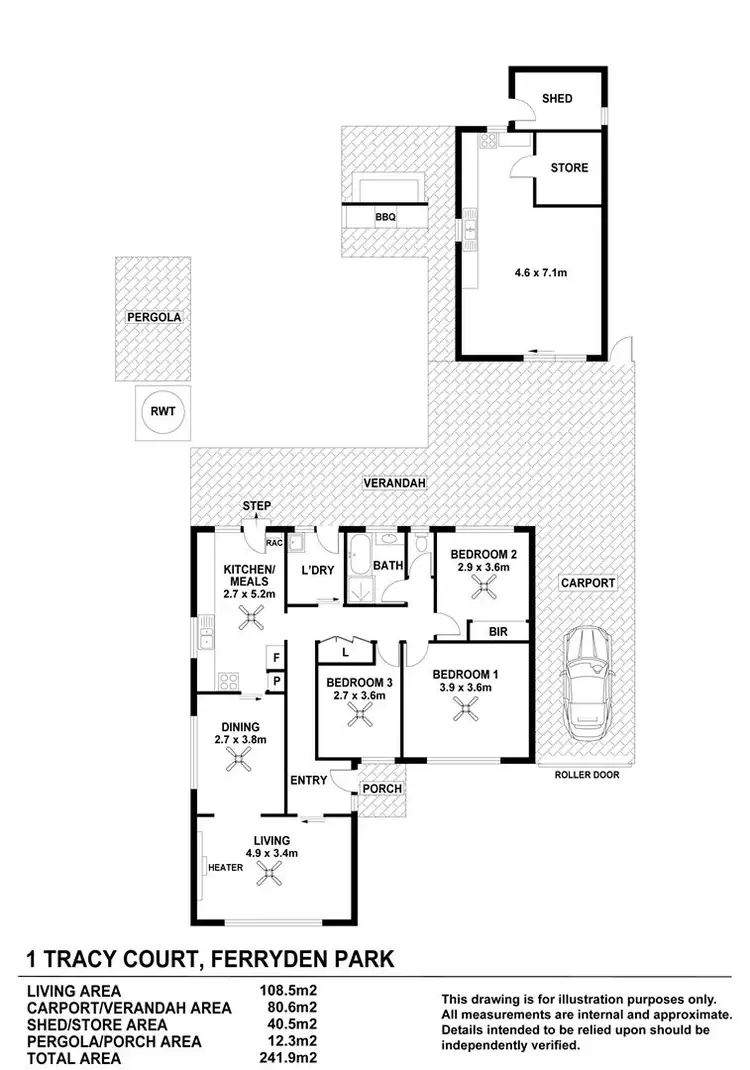 Floorplan of Homely house listing, 1 Tracy Court, Ferryden Park SA 5010
