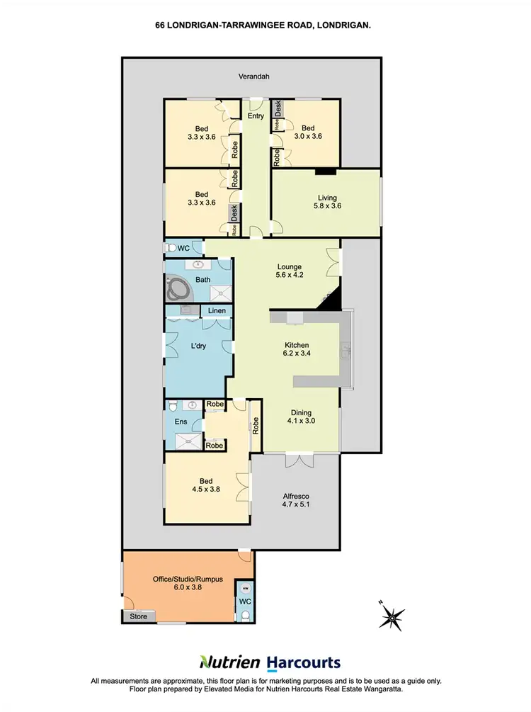 Floorplan of Homely rural property listing, 66 Londrigan-Tarrawingee Road, Londrigan VIC 3678