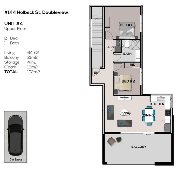 Floorplan of Homely unit listing, 4/144 Holbeck Street, Doubleview WA 6018