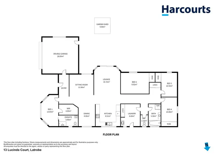 Floorplan of Homely house listing, 13 Lucinda Court, Latrobe TAS 7307