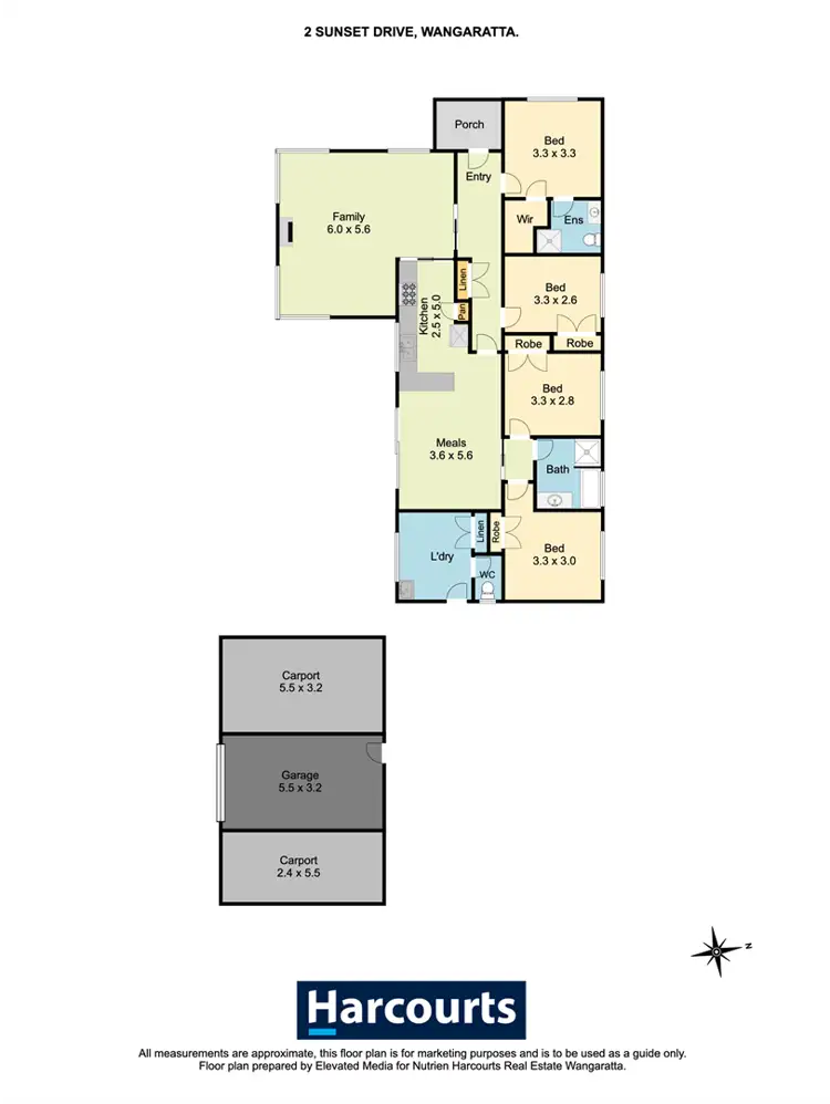 Floorplan of Homely house listing, 2 Sunset Drive, Wangaratta VIC 3677