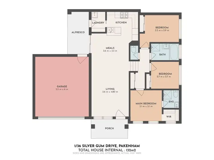 Floorplan of Homely unit listing, 1/36 Silver Gum Drive, Pakenham VIC 3810