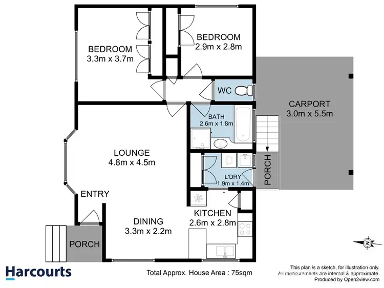 Floorplan of Homely unit listing, 1/13 Freesia Crescent, Kingston TAS 7050