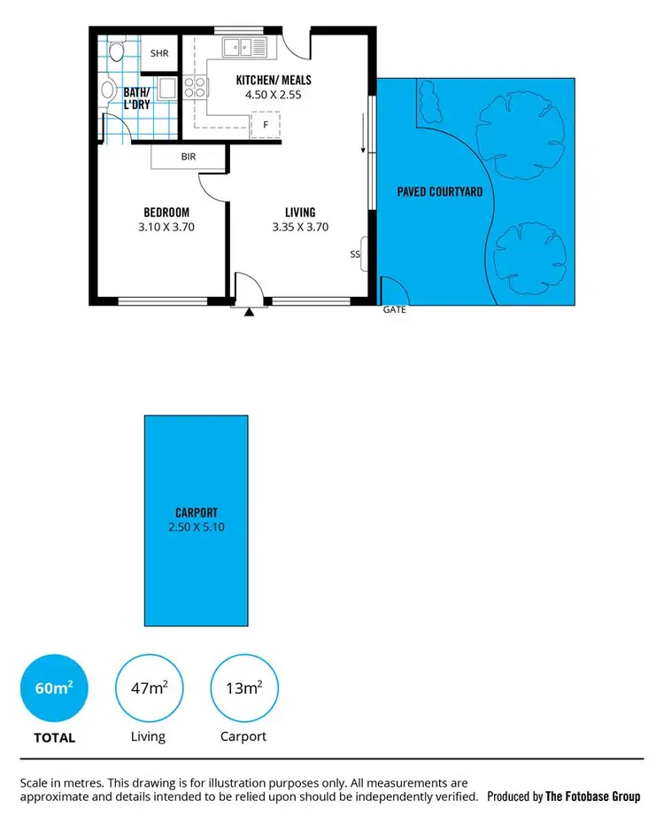 Floorplan of Homely unit listing, 1/57 Seventh Avenue, St Peters SA 5069