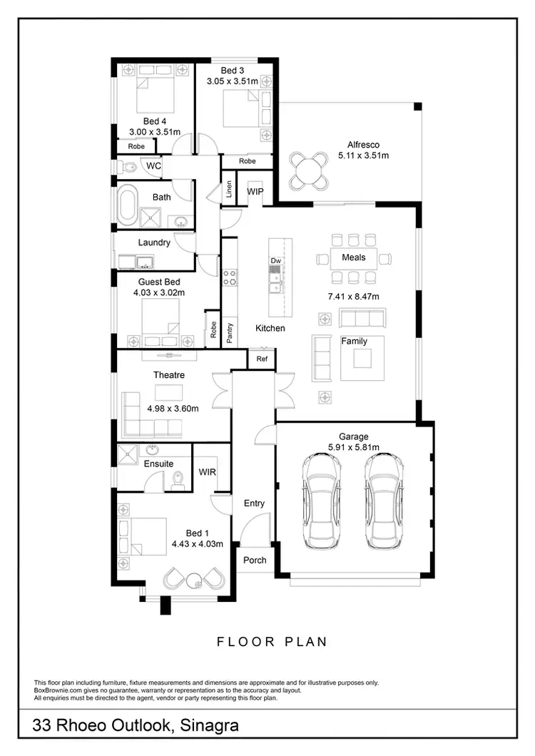 Floorplan of Homely house listing, 33 Rhoeo Outlook, Sinagra WA 6065