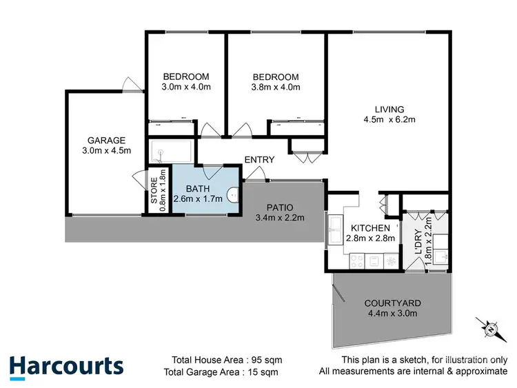 Floorplan of Homely unit listing, 2/27 Beach Road, Lindisfarne TAS 7015