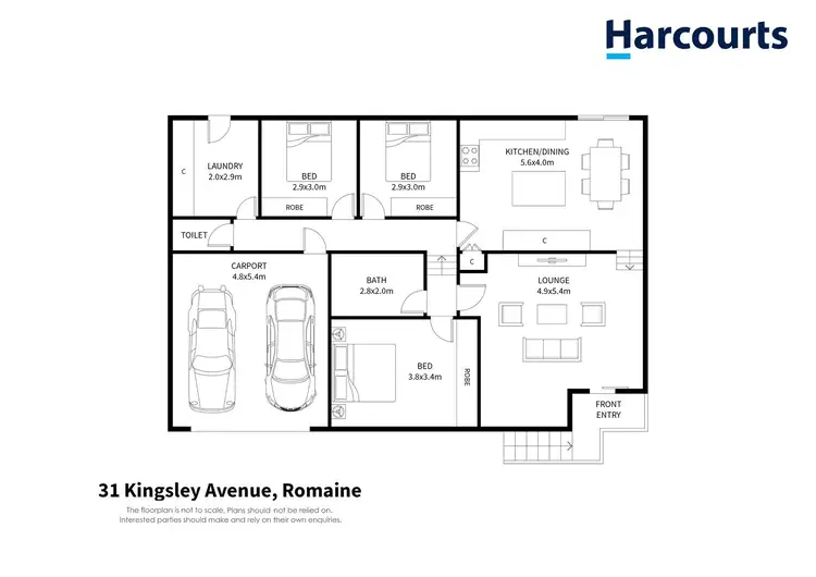 Floorplan of Homely house listing, 31 Kingsley Avenue, Romaine TAS 7320