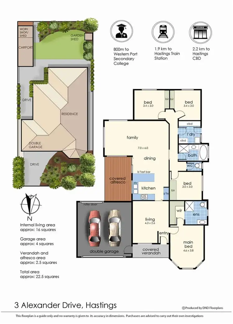 Floorplan of Homely house listing, 3 Alexander Drive, Hastings VIC 3915