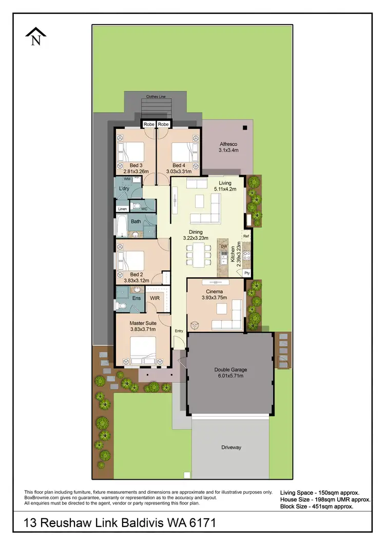Floorplan of Homely house listing, 13 Reushaw Link, Baldivis WA 6171