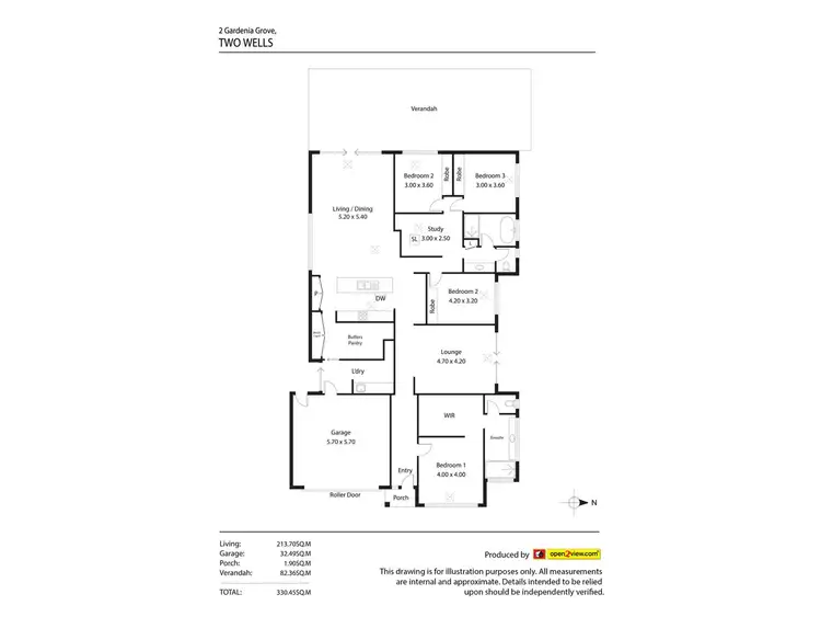 Floorplan of Homely house listing, 2 Gardenia Grove, Two Wells SA 5501