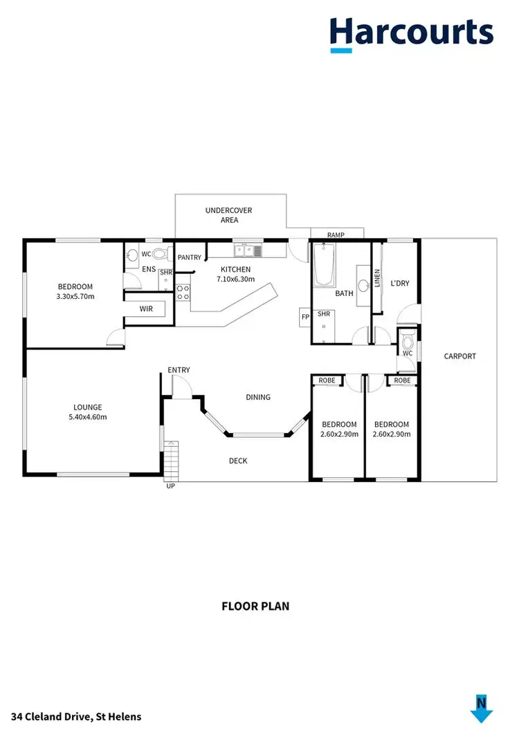 Floorplan of Homely rural property listing, 34 Cleland Drive, St Helens TAS 7216