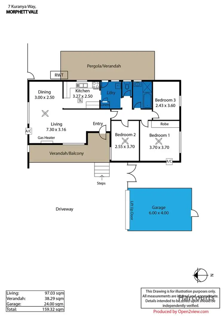 Floorplan of Homely house listing, 7 Kuranya Way, Morphett Vale SA 5162