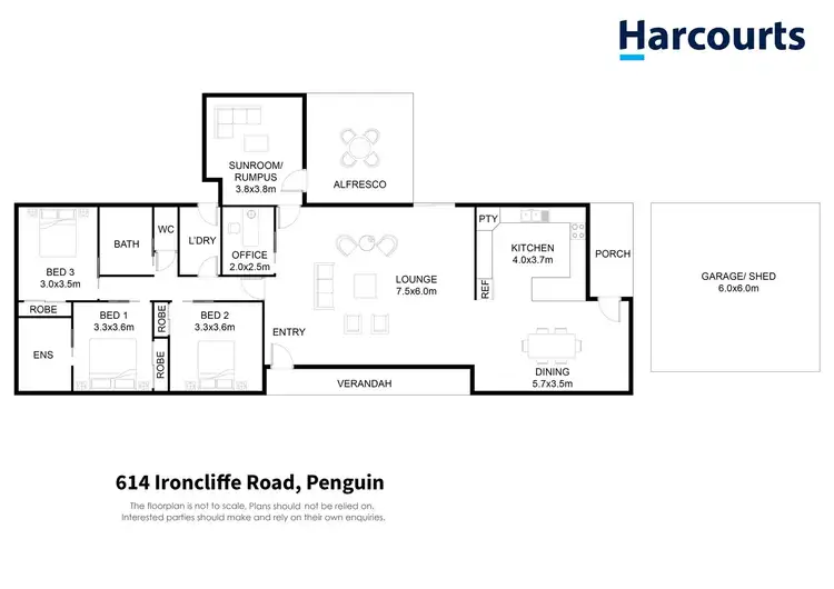 Floorplan of Homely house listing, 614 Ironcliffe Road, Penguin TAS 7316
