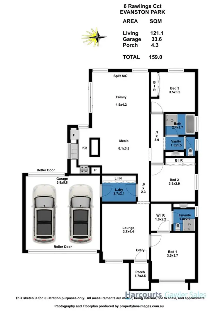 Floorplan of Homely house listing, 6 Rawlings Circuit, Evanston SA 5116