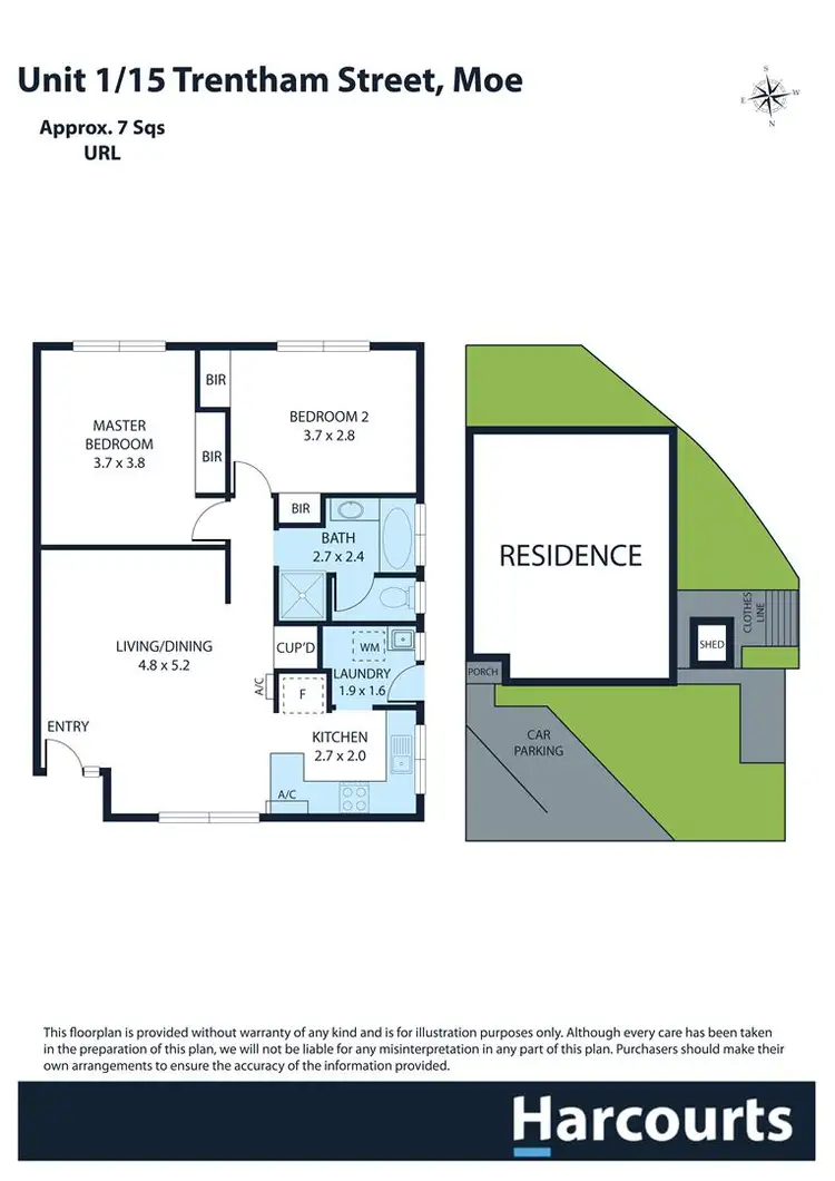 Floorplan of Homely unit listing, 1/15 Trentham Street, Moe VIC 3825