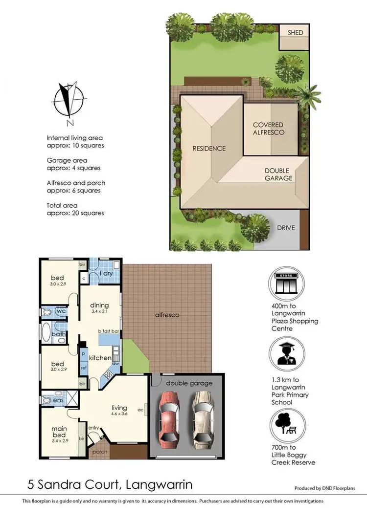 Floorplan of Homely house listing, 5 Sandra Court, Langwarrin VIC 3910