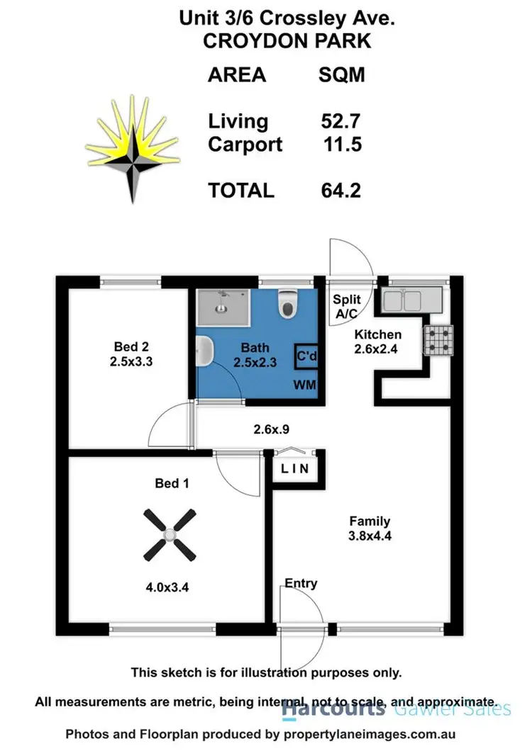 Floorplan of Homely unit listing, 3/6 Crossley Avenue, Croydon Park SA 5008