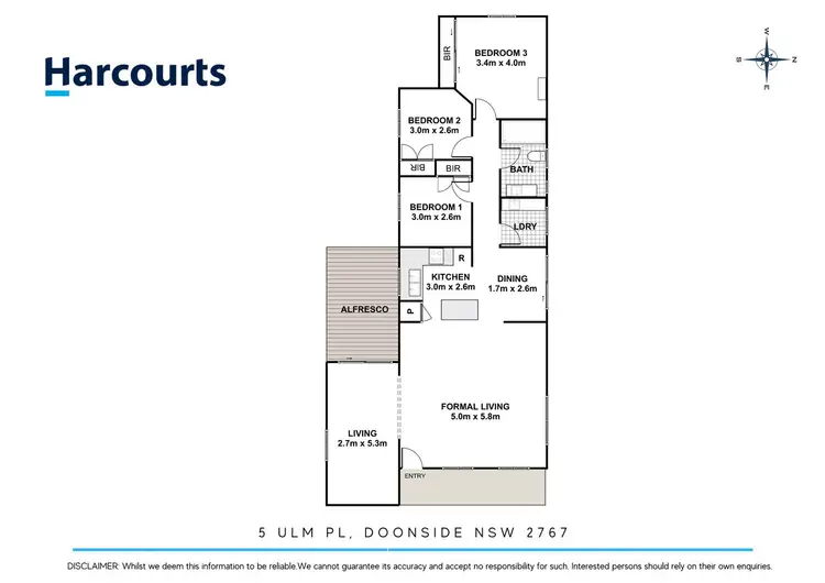Floorplan of Homely house listing, 5 Ulm Place, Doonside NSW 2767