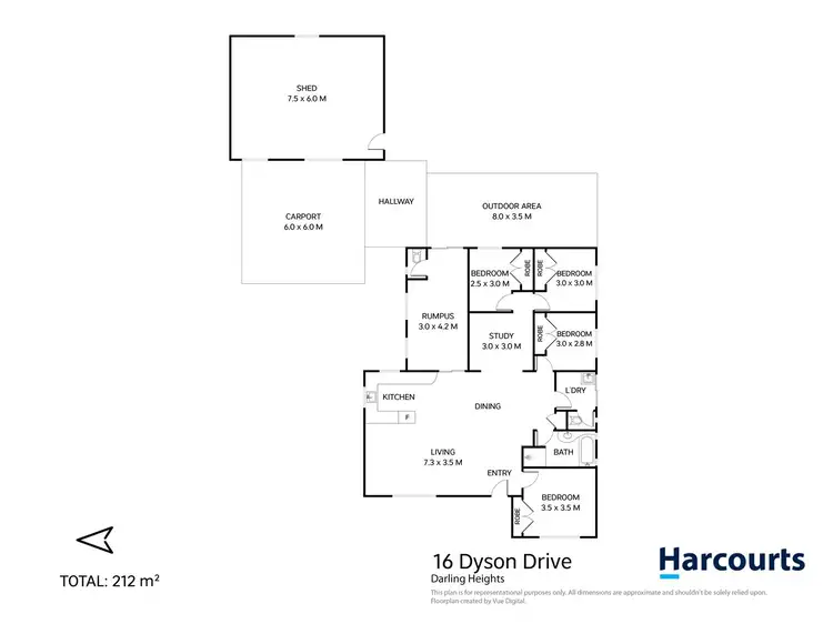Floorplan of Homely house listing, 16 Dyson Drive, Darling Heights QLD 4350