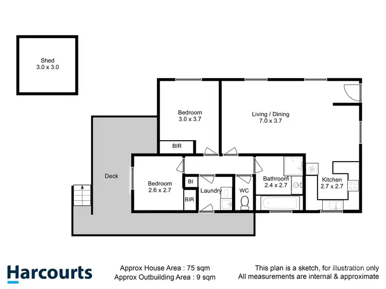 Floorplan of Homely villa listing, 1/34 Ripley Road, West Moonah TAS 7009